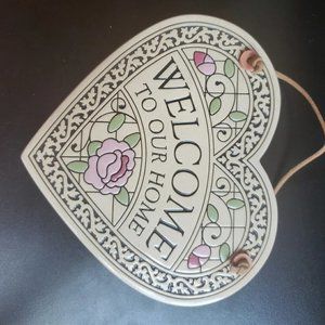 Handmade " Welcome to our Home" Wall Hanging